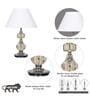 Bompton Metal & Crystal Table Lamp with Fabric Shade (Nickel)