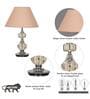 Bompton Metal & Crystal Table Lamp with Fabric Shade (Nickel)