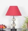 Bompton Metal & Crystal Table Lamp with Fabric Shade (Nickel)