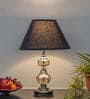 Bompton Metal & Crystal Table Lamp with Fabric Shade (Nickel)