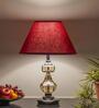 Bompton Metal & Crystal Table Lamp with Fabric Shade (Nickel)