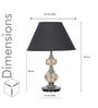 Bompton Metal & Crystal Table Lamp with Fabric Shade (Nickel)