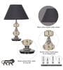 Bompton Metal & Crystal Table Lamp with Fabric Shade (Nickel)
