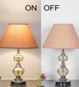 Bompton Metal & Crystal Table Lamp with Fabric Shade (Nickel)