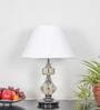 Bompton Metal & Crystal Table Lamp with Fabric Shade (Nickel)