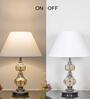 Bompton Metal & Crystal Table Lamp with Fabric Shade (Nickel)