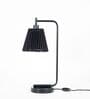 Bond Black Metal Study Table Lamp with Black Pleated Shade