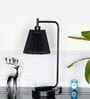 Bond Black Metal Study Table Lamp with Black Pleated Shade