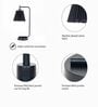 Bond Black Metal Study Table Lamp with Black Pleated Shade