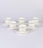 Stetson 200ml White (Set of 12) Bone China Tea Cup & Saucer Set