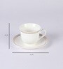 Stetson 200ml White (Set of 12) Bone China Tea Cup & Saucer Set