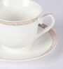 Stetson 200ml White (Set of 12) Bone China Tea Cup & Saucer Set