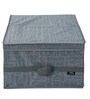 Grey Polyester & Cardboard Wardrobe Box (L: 17.7, W: 13.8, H: 7.1)