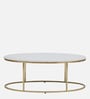 Bonita Metal Coffee Table In White Colour With Porcelain Top