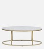 Bonita Metal Coffee Table In White Colour With Porcelain Top