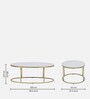 Bonita Metal Coffee Table In White Colour With Porcelain Top