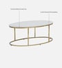 Bonita Metal Coffee Table In White Colour With Porcelain Top
