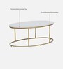 Bonita Metal Coffee Table In White Colour With Porcelain Top
