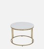 Bonita Metal Coffee Table In White Colour With Porcelain Top