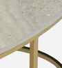 Bonita Metal Coffee Table In White Colour With Travertine Top