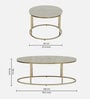 Bonita Metal Coffee Table In White Colour With Travertine Top