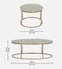 Bonita Metal Coffee Table In White Colour With Travertine Top