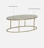 Bonita Metal Coffee Table In White Colour With Travertine Top