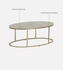 Bonita Metal Coffee Table In White Colour With Travertine Top