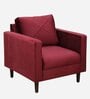 Bonito Velvet 1 Seater Sofa In Berry Red Colour
