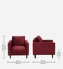 Bonito Velvet 1 Seater Sofa In Berry Red Colour
