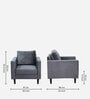 Bonito Velvet 1 Seater Sofa In Fossil Grey Colour