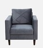 Bonito Velvet 1 Seater Sofa In Fossil Grey Colour