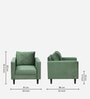Bonito Velvet 1 Seater Sofa In Green Colour