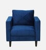 Bonito Velvet 1 Seater Sofa In Royal Blue Colour