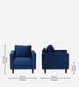 Bonito Velvet 1 Seater Sofa In Royal Blue Colour