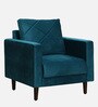 Bonito Velvet 1 Seater Sofa In Teal Blue Colour