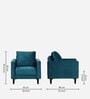 Bonito Velvet 1 Seater Sofa In Teal Blue Colour