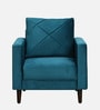 Bonito Velvet 1 Seater Sofa In Teal Blue Colour