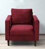 Bonito Velvet 1 Seater Sofa In Berry Red Colour
