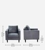 Bonito Velvet 1 Seater Sofa In Fossil Grey Colour