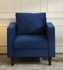 Bonito Velvet 1 Seater Sofa In Royal Blue Colour