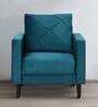 Bonito Velvet 1 Seater Sofa In Teal Blue Colour