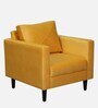 Bonito Velvet 1 Seater Sofa In Yellow Colour