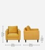 Bonito Velvet 1 Seater Sofa In Yellow Colour