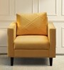 Bonito Velvet 1 Seater Sofa In Yellow Colour