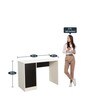 Bora Study Table in Wenge & Frosty White Colour