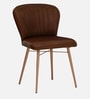 Borba Leather Dining Chair In Antique Copper Matte Finish