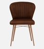 Borba Leather Dining Chair In Antique Copper Matte Finish