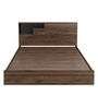 Borden Bedroom Set (Queen Bed with Headboard Storage, Bed Side Table) in Brown Colour