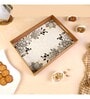Border Black White & Gold MDF Wood Rectangle Serving Trays